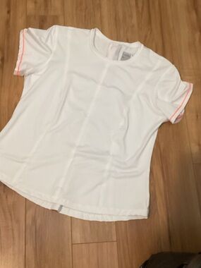Lucky in Love White Tee with Pink Trim